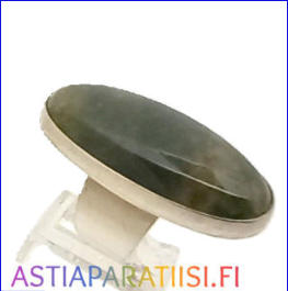 FINNISH DESIGN ,Vintage hopeasormus vihre� kivi Heikki Kaksonen helsinki 1967, avoin/s��dett�v�, hopeaa Pitoisuus 916,Kunto: hyv�,165 mm,hinta 130,� (sis. alv) (Tuote nro Item 138DK)