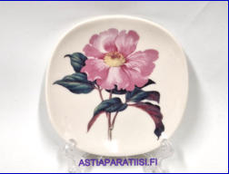 ARABIA,Seinlautanen Paeonia cambessesesii, World wildlife fund, Design: Barbara Everard,Mitat Korkeus n. 12 cm, leveys n. 12 cm,1kpl.45/kpl,( Tuote nro 217AM )